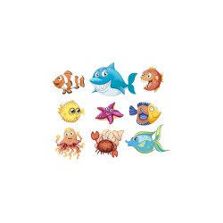 Bunch of 9 pisces  - swimming pool decoration