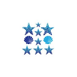 Crystal stars and shells  - swimming pool decoration