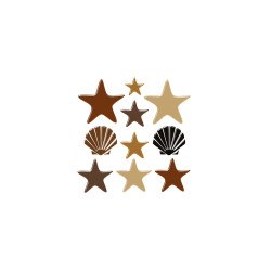 Brown stars and shells  - swimming pool decoration