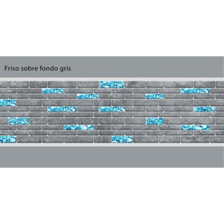Adhesive Pool Border blue greyline  - swimming pool frieze