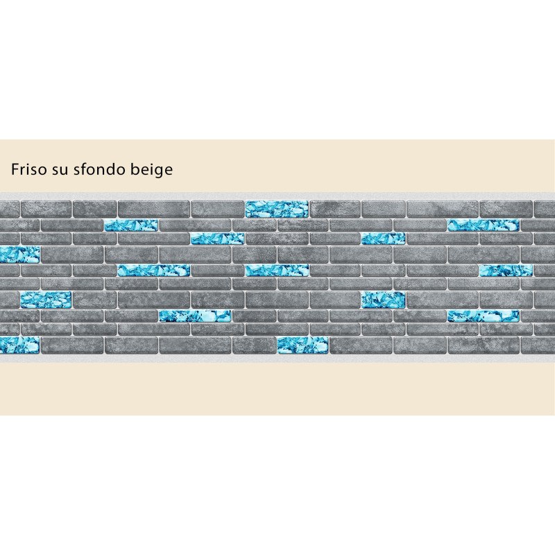 Adhesive Pool Border blue greyline  - swimming pool frieze