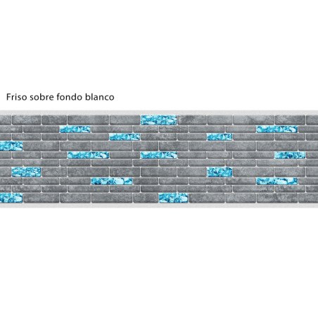 Adhesive Pool Border blue greyline  - swimming pool frieze