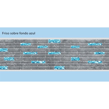 Adhesive Pool Border blue greyline  - swimming pool frieze